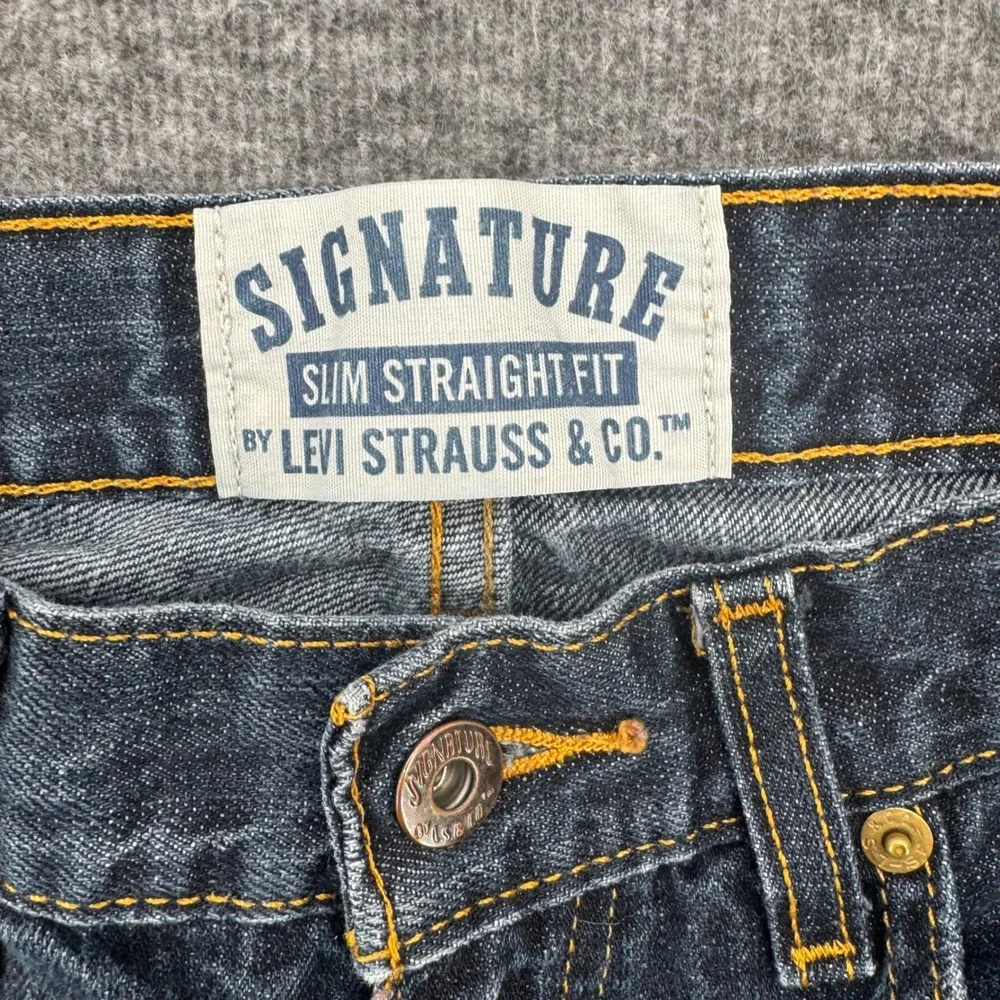 Signature by‎ Levi Strauss Boys Slim Straight Jeans Dark Wash Cotton 18 Regular